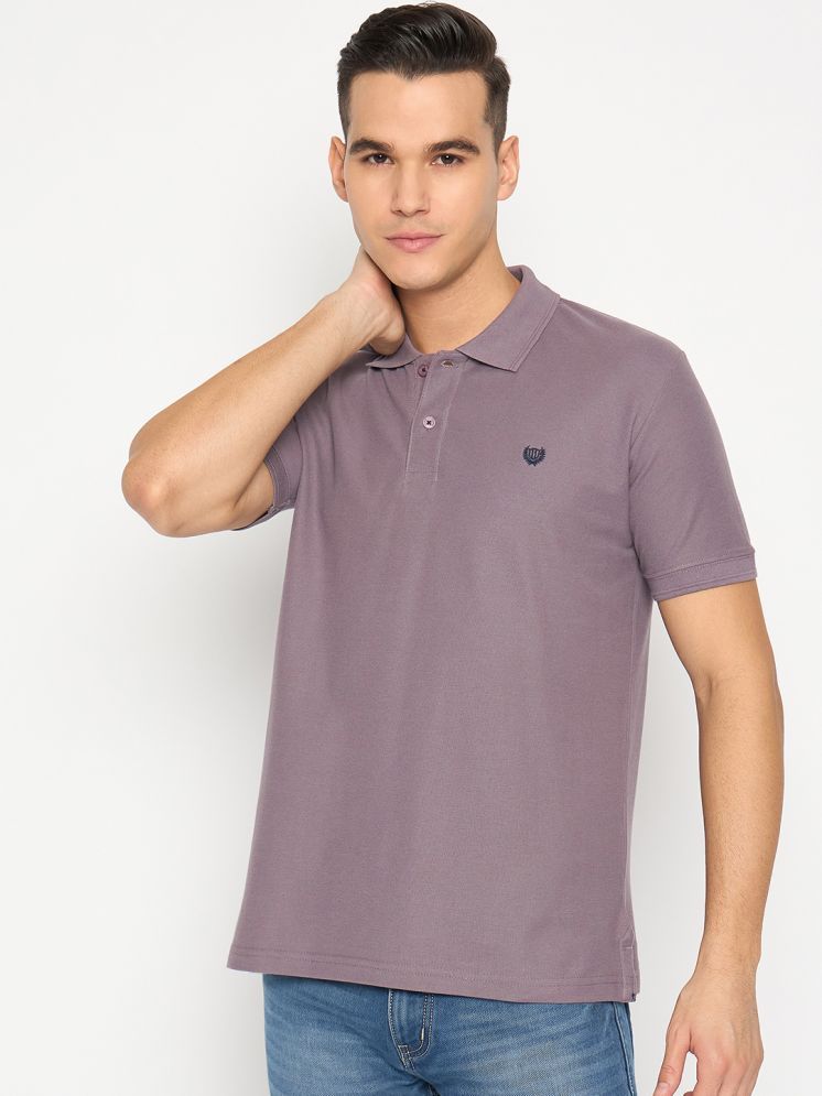     			Duke Cotton Blend Slim Fit Solid Half Sleeves Men's Polo T Shirt - Purple ( Pack of 1 )