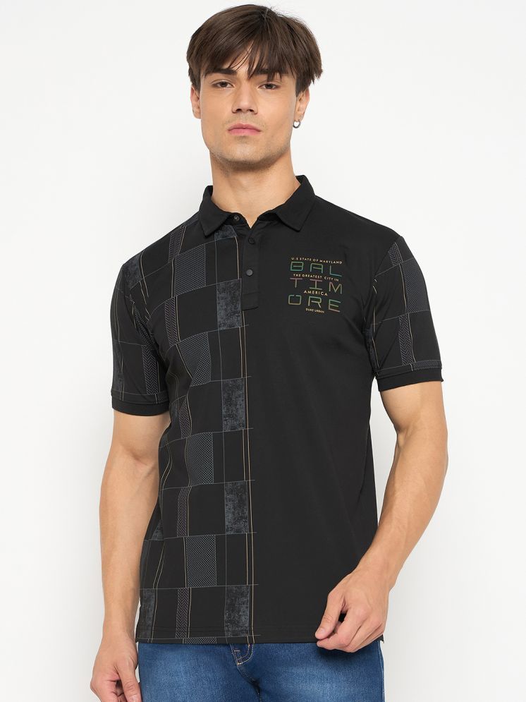     			Duke Cotton Blend Slim Fit Printed Half Sleeves Men's Polo T Shirt - Black ( Pack of 1 )