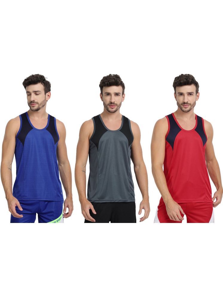     			FTX Pack of 3 Polyester Men's Vest ( Light Grey )