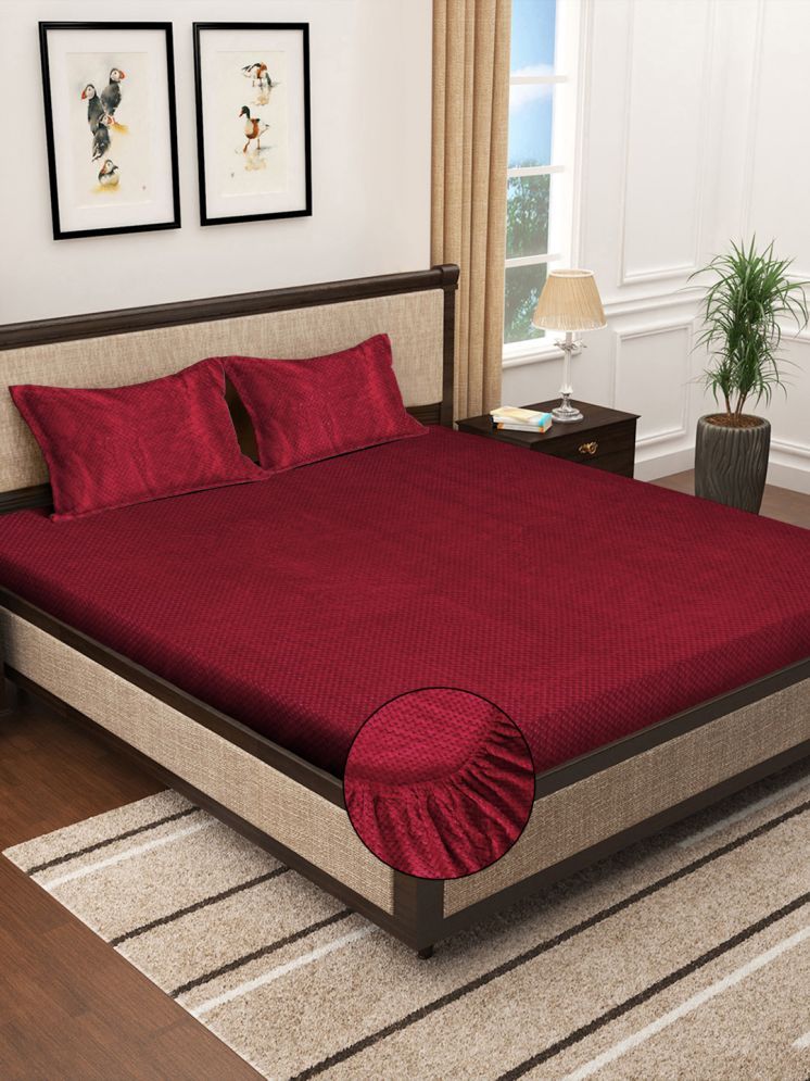     			Klotthe Fleece Abstract 1 Double with 2 Pillow Covers - Red