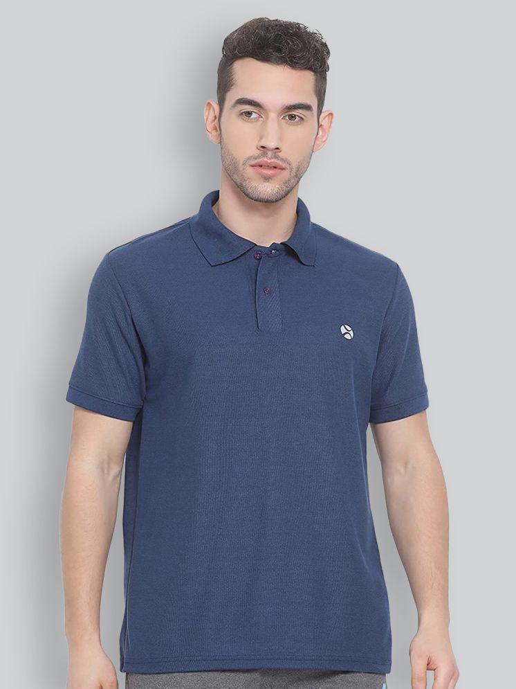     			Lux Nitro Cotton Blend Regular Fit Solid Half Sleeves Men's Polo T Shirt - Navy Blue ( Pack of 1 )