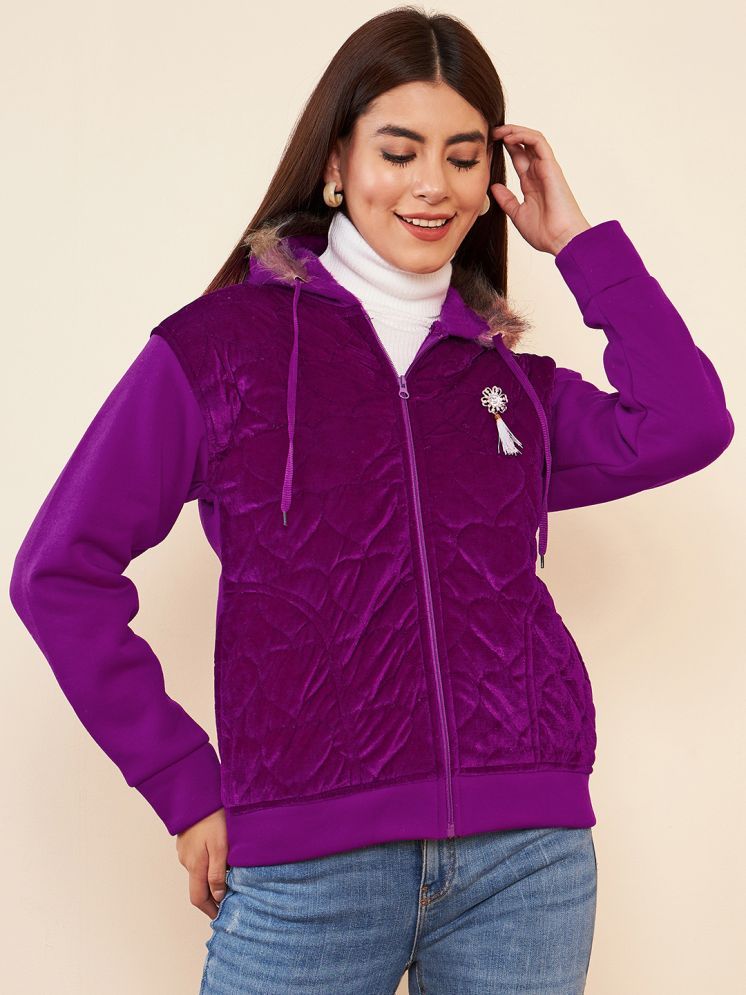     			Pivl - Fleece Purple Hooded Jackets