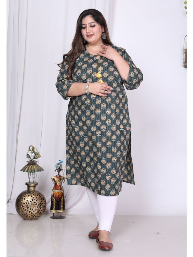     			Swasti Cotton Printed Straight Women's Kurti - Green ( Pack of 1 )