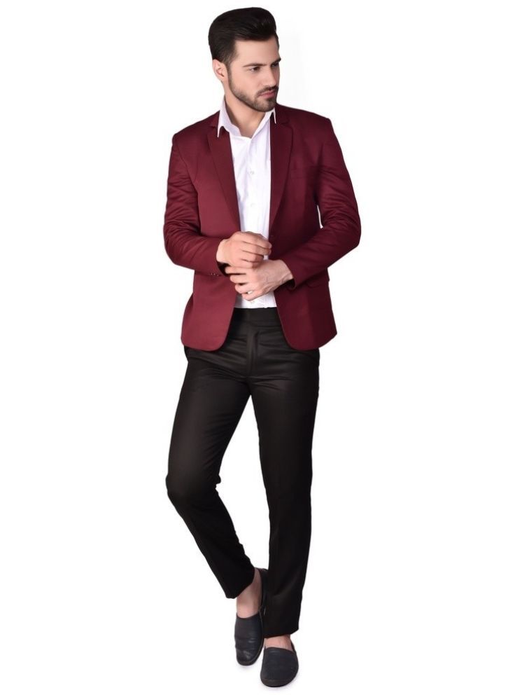     			roundfeet Cotton Men's Blazer - Maroon ( Pack of 1 )