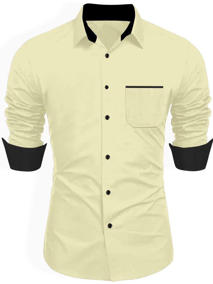     			varutex Cotton Blend Regular Fit Solids Full Sleeves Men's Casual Shirt - Lime Green ( Pack of 1 )