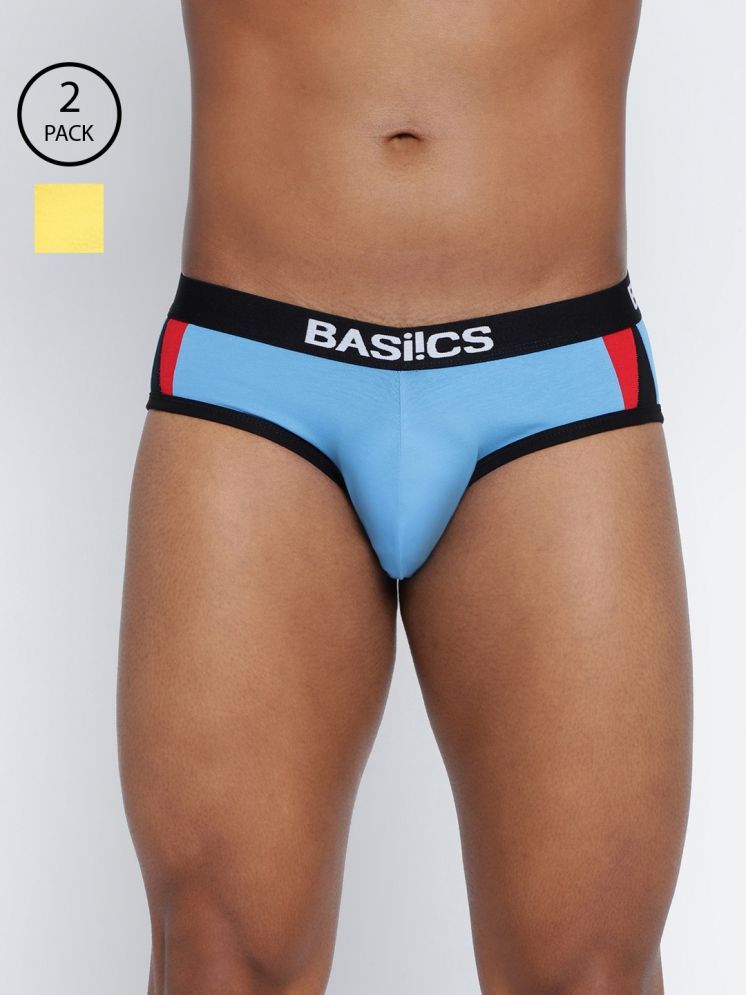     			BASIICS By La Intimo Pack of 2 Cotton Blend Briefs For Men's ( Multicolor1 )