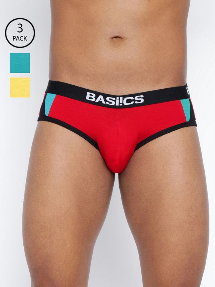     			BASIICS By La Intimo Pack of 3 Cotton Blend Briefs For Men's ( Multicolor7 )