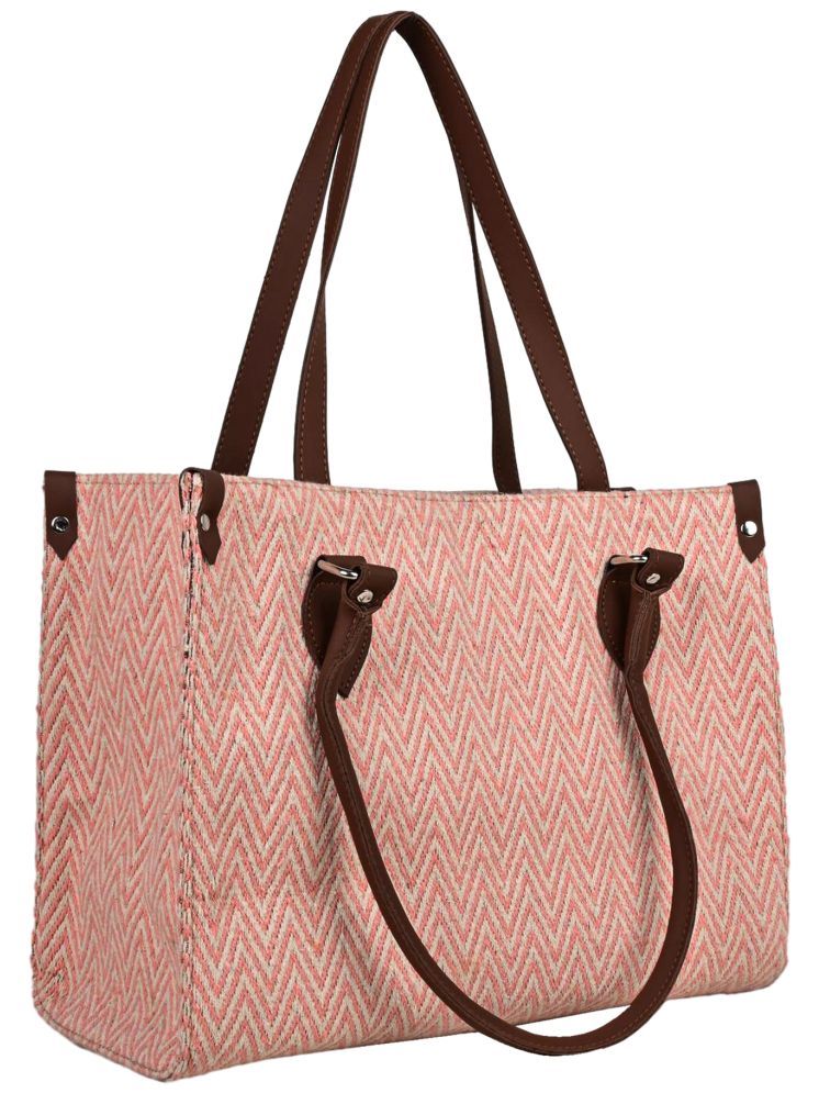     			ENSAC Pink Cotton Shoulder Bag