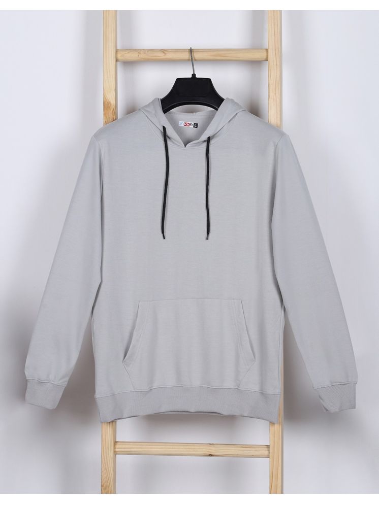     			INKKR Cotton Hooded Men's Sweatshirt - Grey ( Pack of 1 )