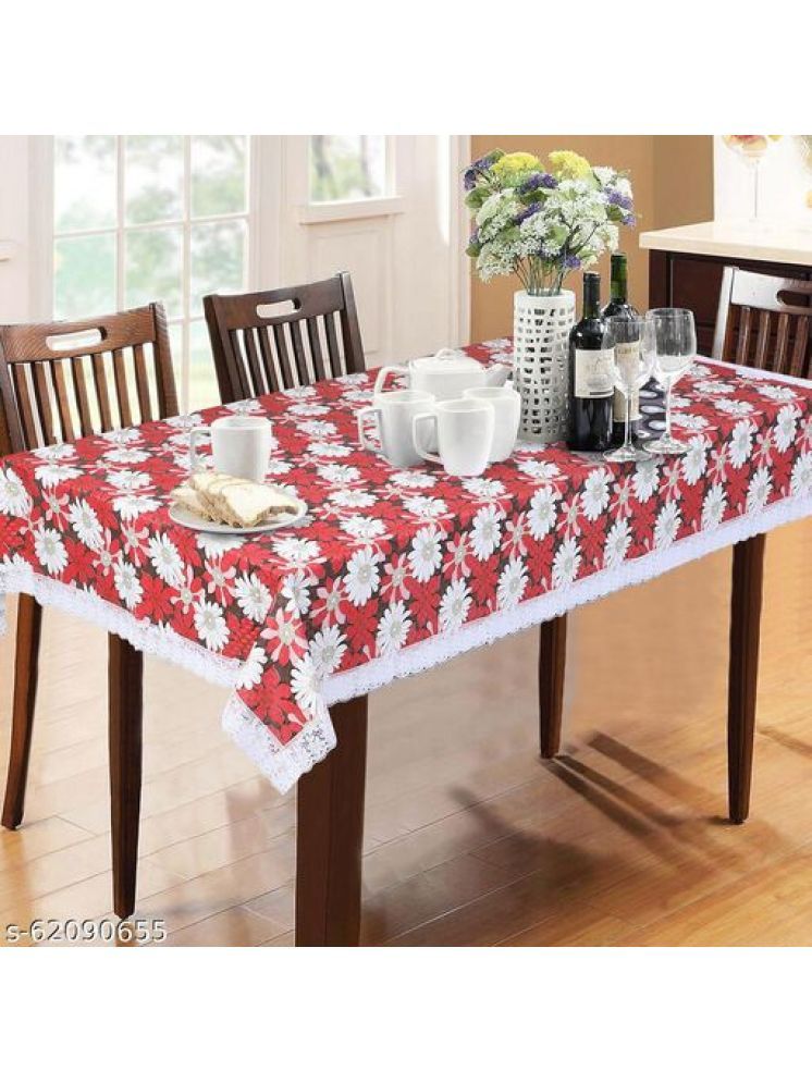     			ROYAL - NEST Printed Polyester 2 Seater Rectangle Table Cover ( 152 x 101 ) cm Pack of 1 Red