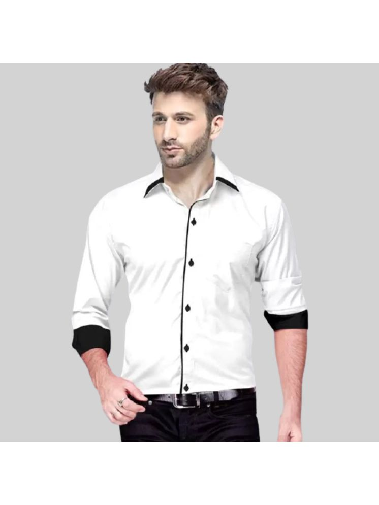     			SUR-T Cotton Blend Slim Fit Solids Full Sleeves Men's Casual Shirt - White ( Pack of 1 )