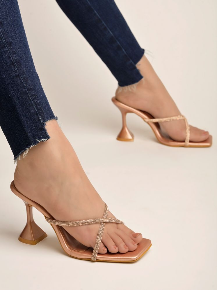     			Stylestry Rose Gold Women's Sandal Heels