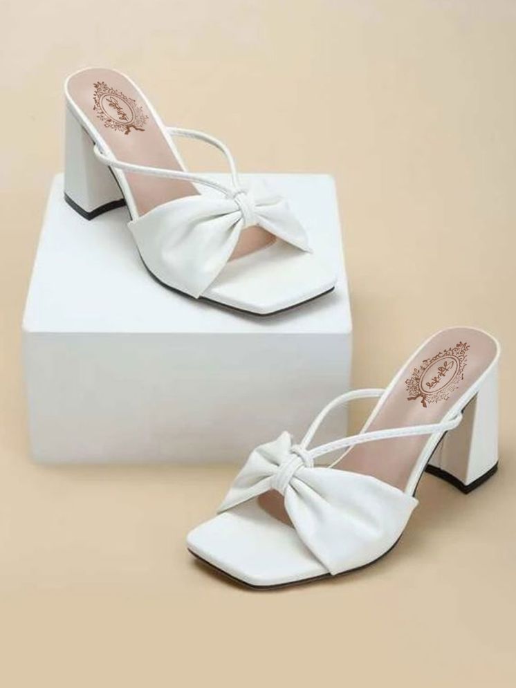     			Stylestry White Women's Sandal Heels