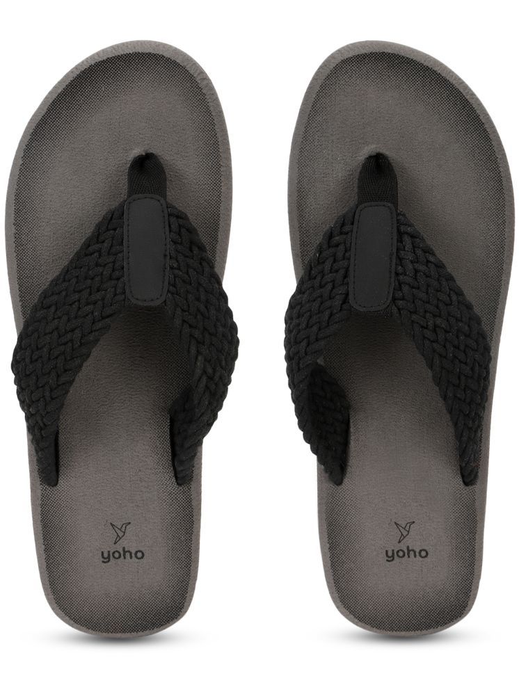     			Yoho Black Men's Thong Flip Flop