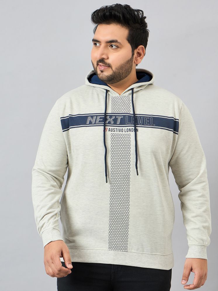     			AUSTIVO Fleece Hooded Men's Sweatshirt - Cream ( Pack of 1 )