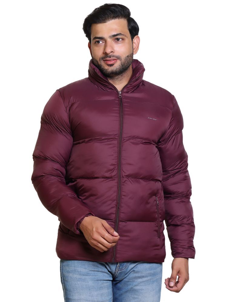     			IF-INDIAN FORT Nylon Men's Quilted & Bomber Jacket - Wine ( Pack of 1 )