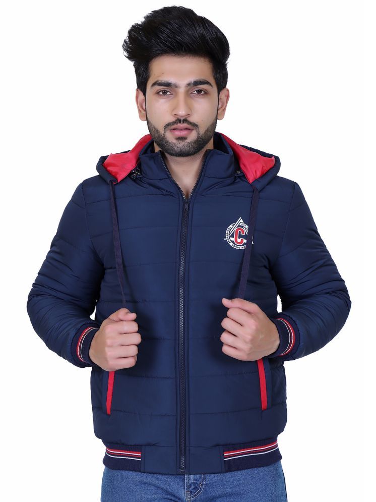     			IF-INDIAN FORT Nylon Men's Quilted & Bomber Jacket - Navy ( Pack of 1 )