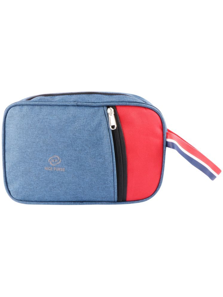     			Nice Purse Navy Blue Shaving Kit Bag