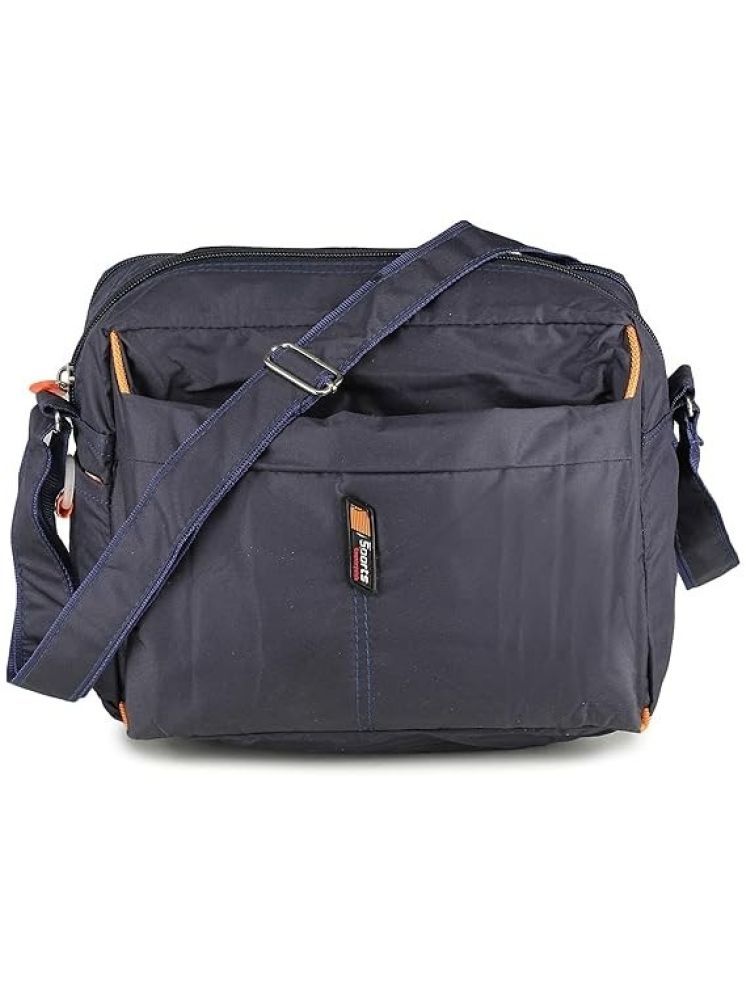     			Ozel Bag Navy Blue Solid Messenger Bag