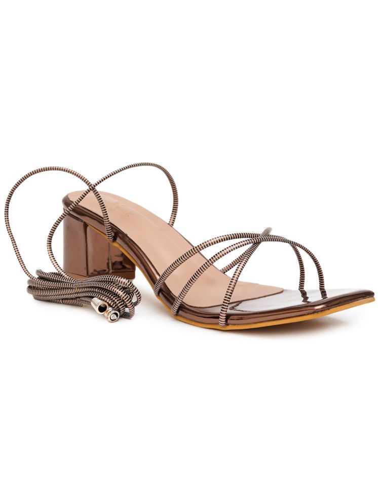     			PLANET WALK Brown Women's Sandal Heels