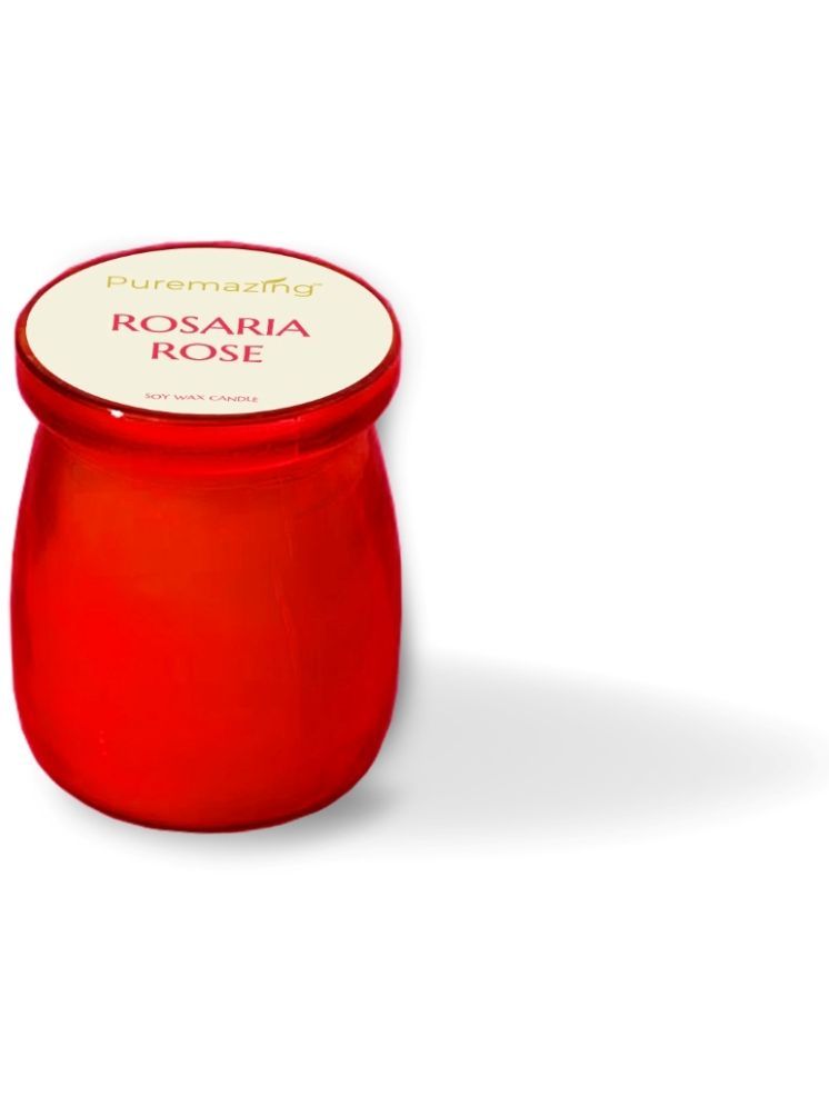     			Puremazing Red Rose Jar Candle 7 cm ( Pack of 1 )