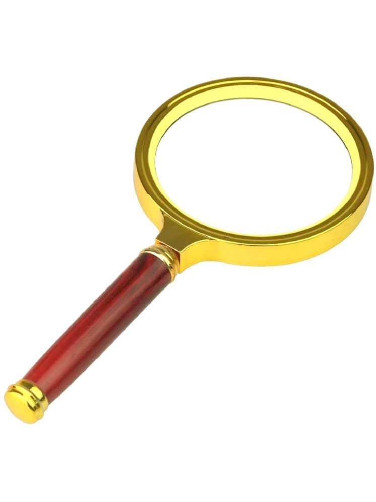     			SAVY 80 mm Golden Magnifying Glass Lens High Power 4x Handheld for Kids, Students, Artists, Reading and Viewing Small Objects, Maps etc.