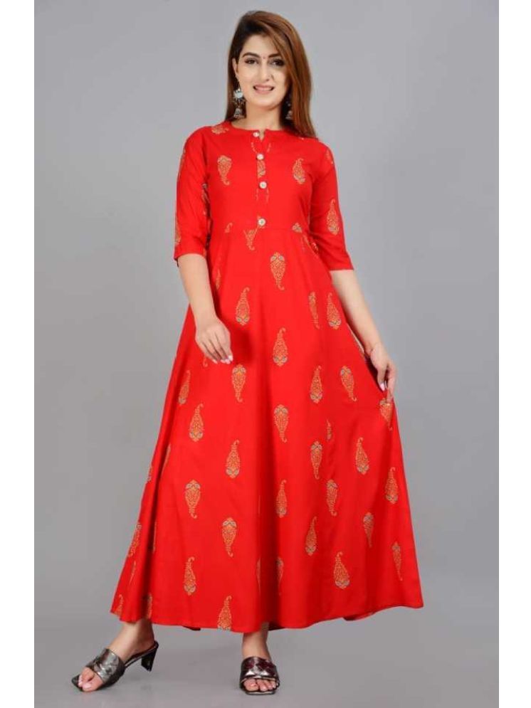     			SIPET Viscose Printed Anarkali Women's Kurti - Red ( Pack of 1 )