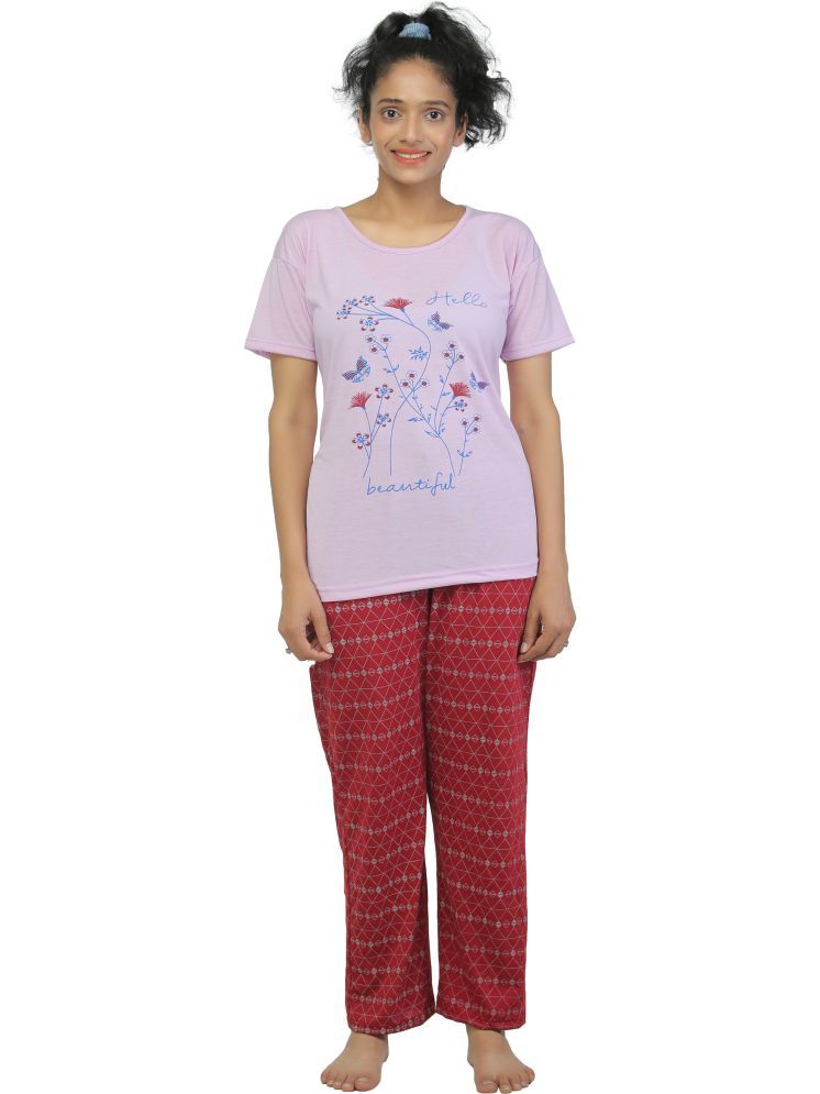     			Wako Multi Color Cotton Blend Women's Nightwear Nightsuit Sets ( Pack of 1 )