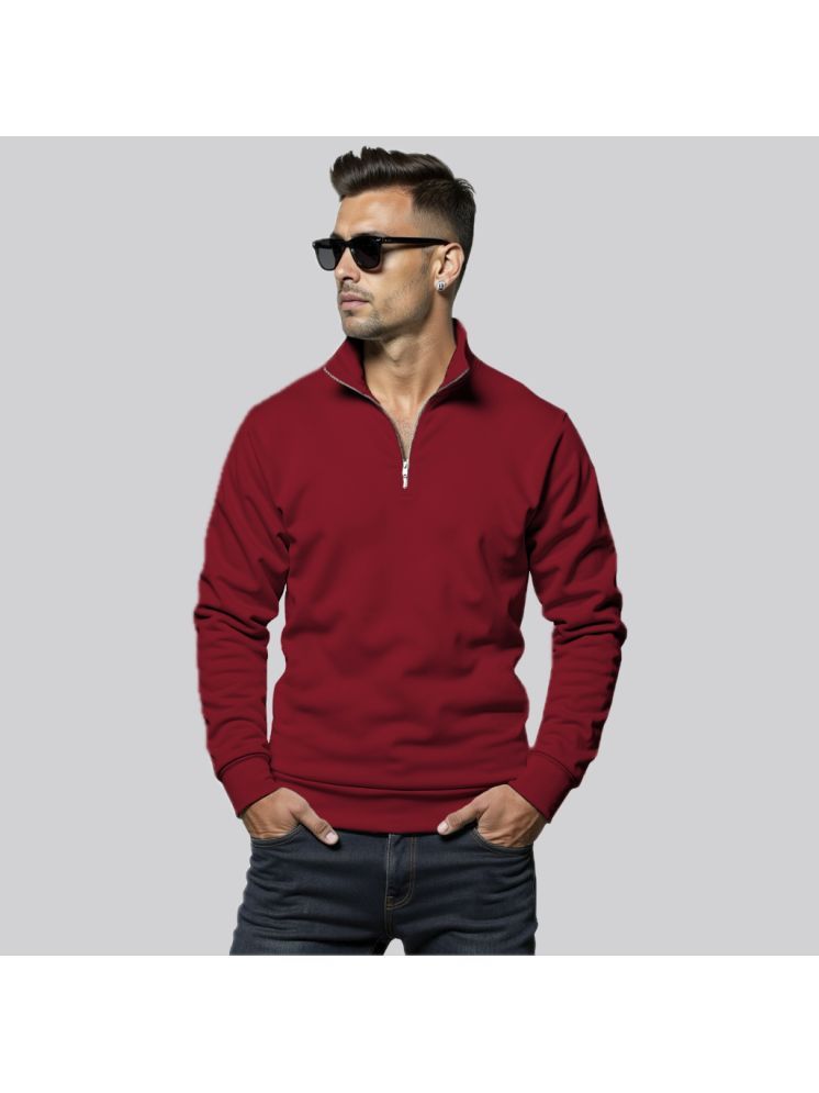     			fashion and youth Fleece High Neck Men's Sweatshirt - Maroon ( Pack of 1 )