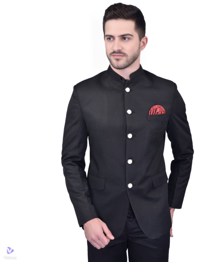     			roundfeet Cotton Men's Blazer - Black ( Pack of 1 )