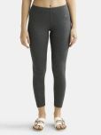 Jockey 2520 Women Super Combed Cotton Thermal Leggings with StayWarm Technology - Charcoal Melange