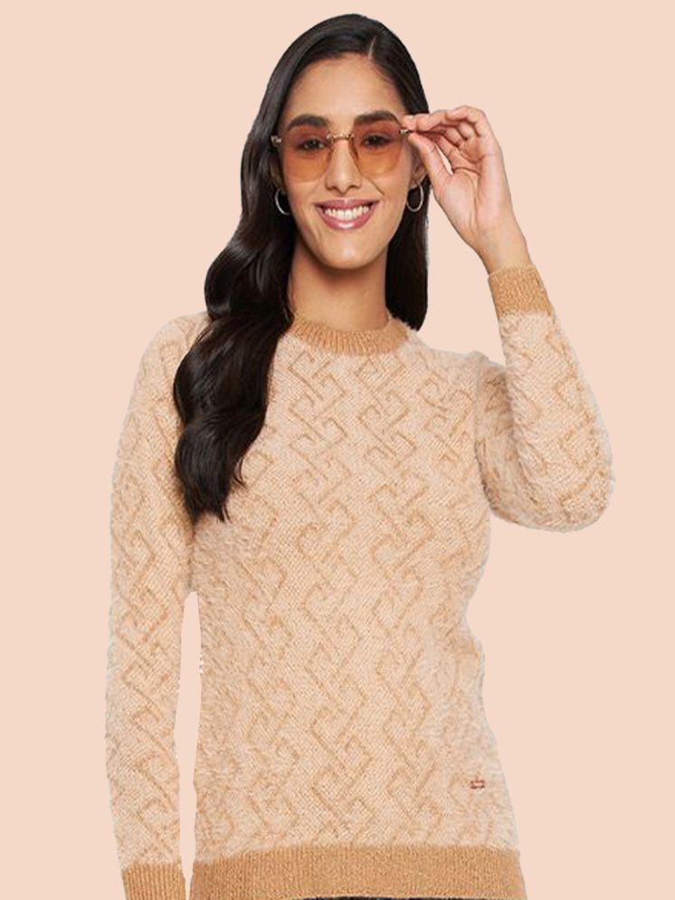     			Clapton Pure Wool Round Neck Women's Pullovers - Gold ( )