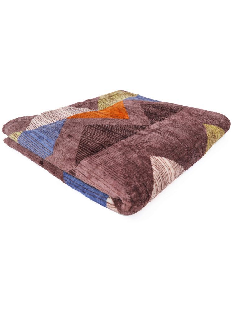     			Dulce Vida Flannel Geometric Double Bed Blanket ( 225 cm x 275 cm ) - Multi ( Pack of 1 )