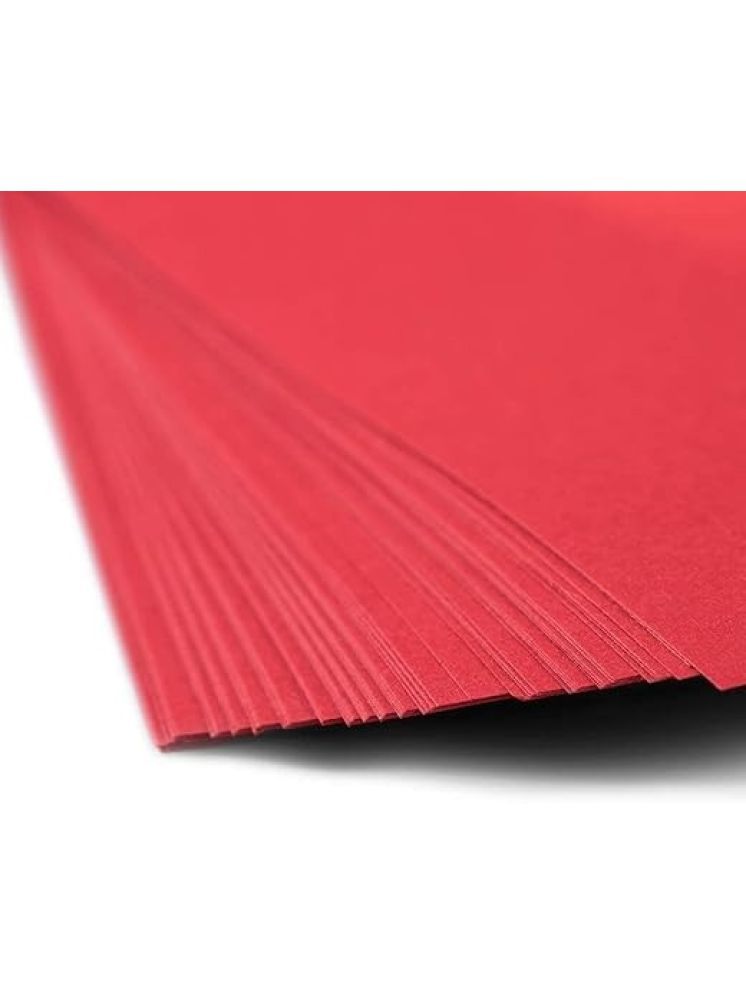     			ECLET  40 pcs RED Color Sheets Copy Printing Papers/Art and Craft Paper Double Sided Colored Origami Folding School, Office Stationery