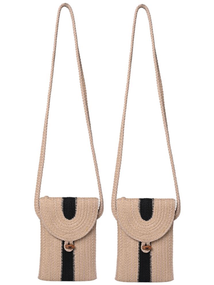     			ENSAC Multicolor Jute Sling Bag