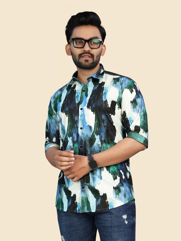     			Fashionfricks Cotton Blend Regular Fit Printed 3/4th Sleeves Men's Casual Shirt - Multi ( Pack of 1 )