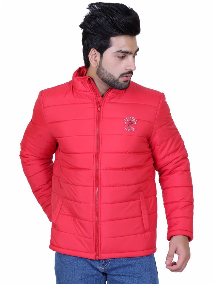     			IF-INDIAN FORT Polyester Men's Quilted & Bomber Jacket - Red ( Pack of 1 )