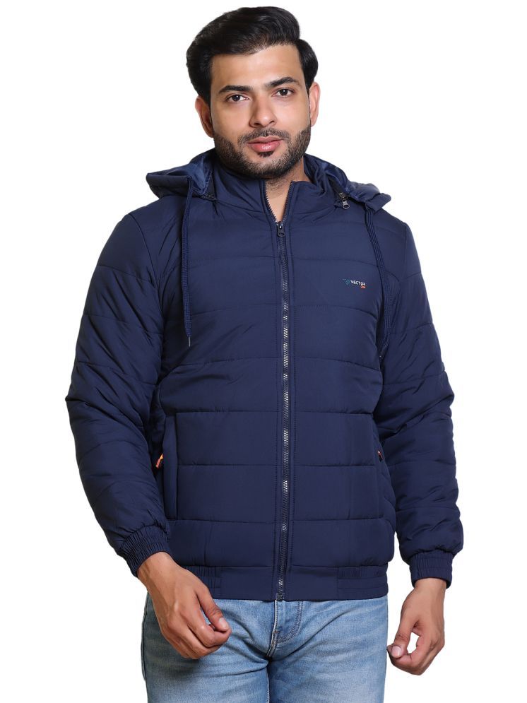     			IF-INDIAN FORT Polyester Men's Quilted & Bomber Jacket - Navy ( Pack of 1 )