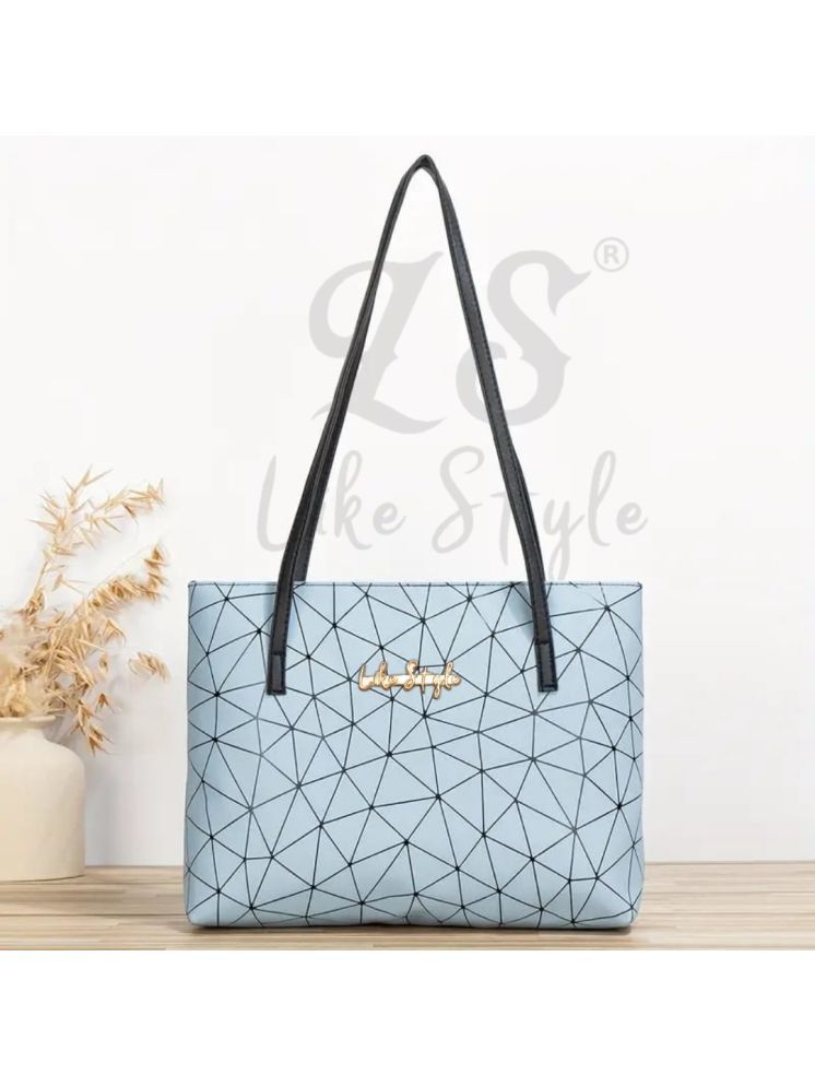     			LIKE STYLE Light Grey PU Shoulder Bag