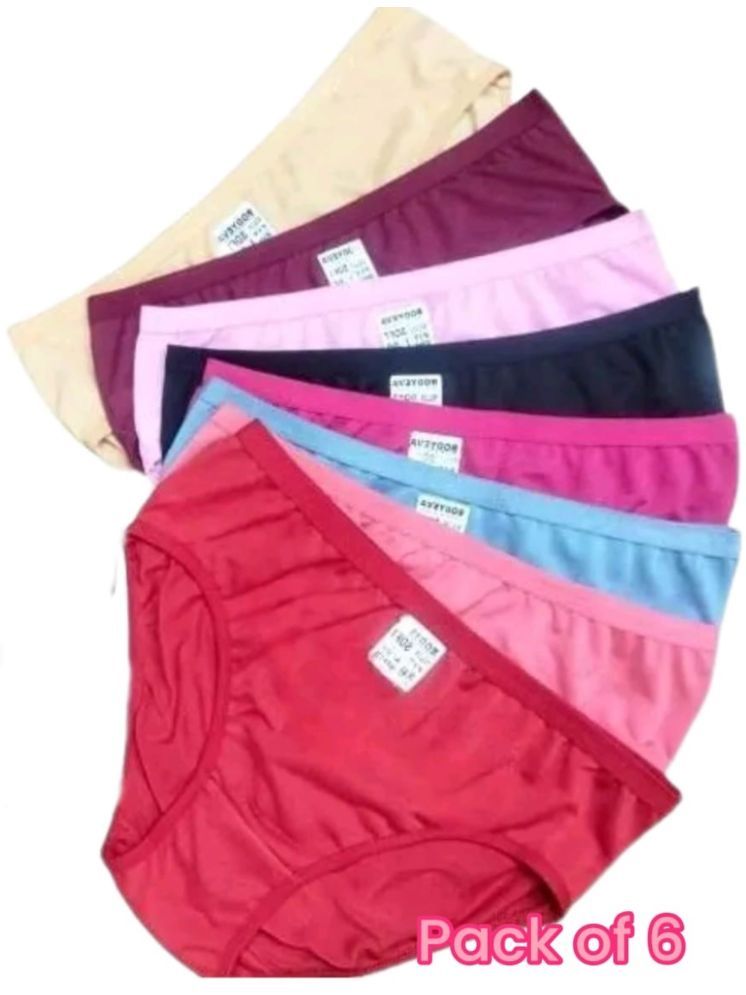     			PIYURZ Pack of 6 Poly Cotton Solid Women's Briefs ( Multi Color )