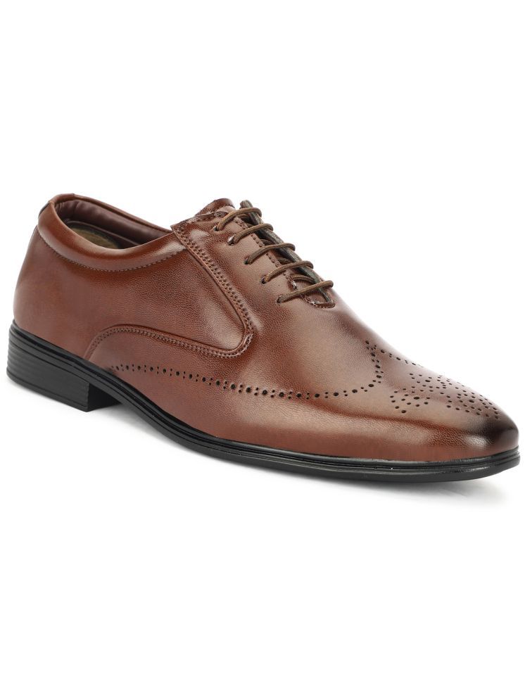     			Rimezs Tan Men's Brogue Formal Shoes