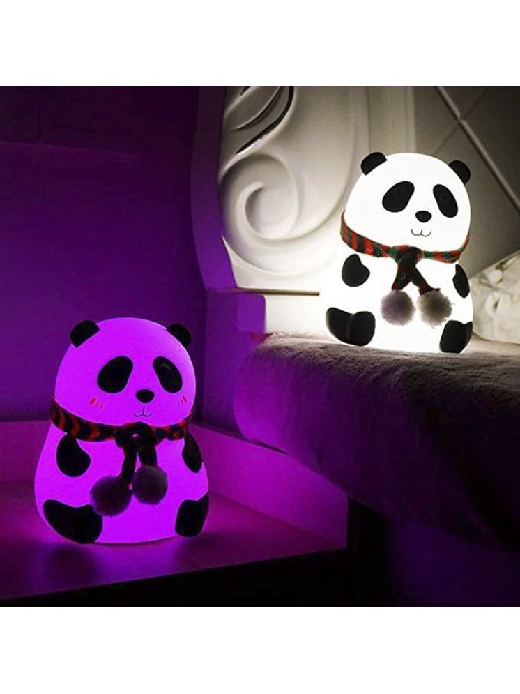     			SL. Cute Panda Night Light, Squishy Lamp For Kids, 7 Color Changing Bedside Lamp Multicolor Decorative Table Lamp ( Pack of 1 )