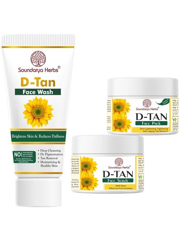     			Soundarya Herbs D Tan Extension Range Combo (Face Wash + Face Pack + Face Scrub) - For Sun Tan Removal