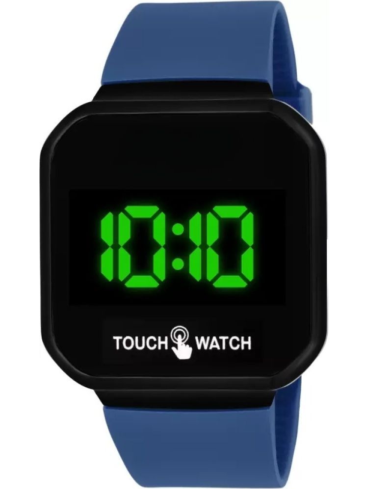     			Svats Blue Silicon Digital Men's Watch