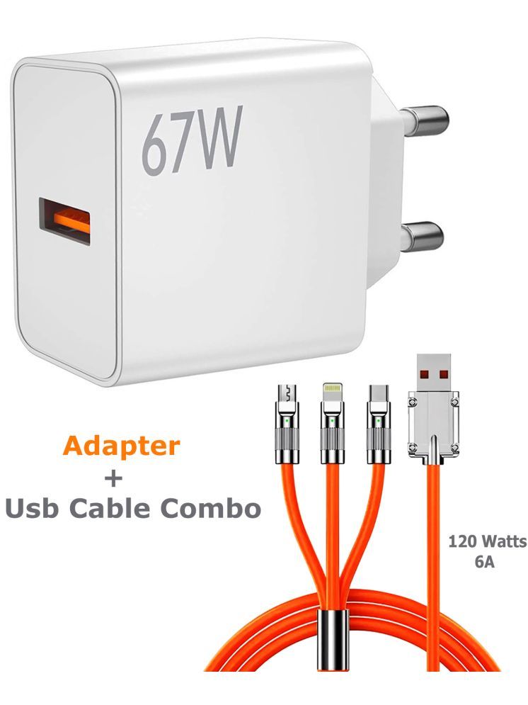     			Vertical9 6AMP 3-in-1 Charging cable with 67Watt Fast Charger Combo 1