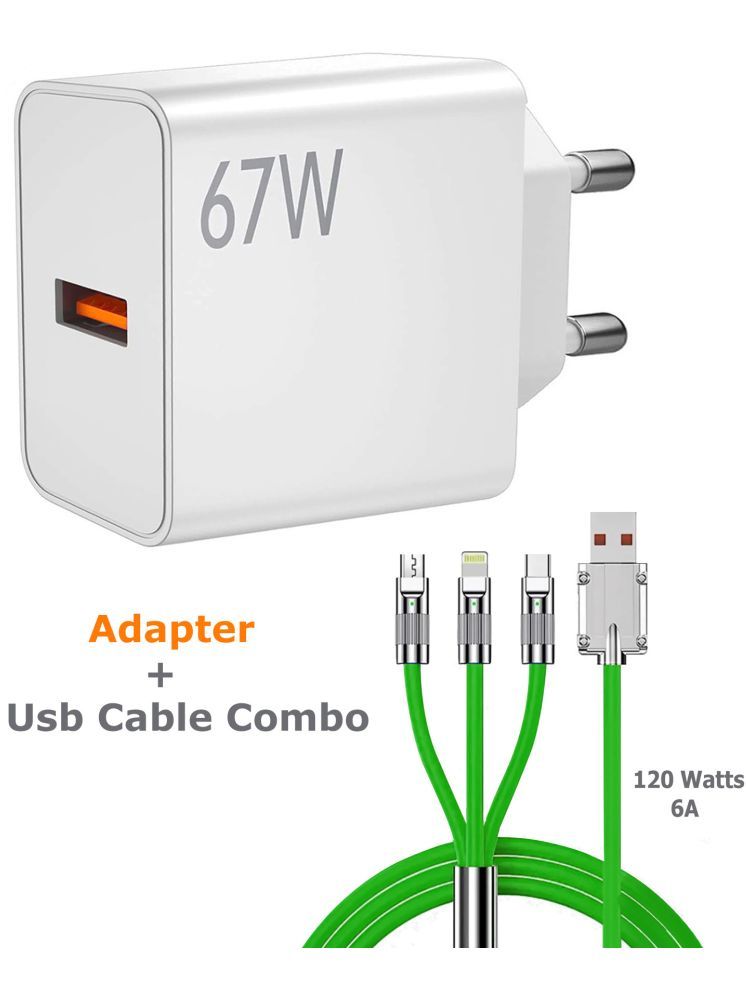     			Vertical9 6AMP 3-in-1 Charging cable with 67Watt Fast Charger Combo 1