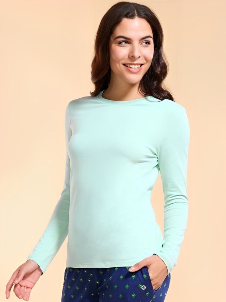     			curvy comfort Sea Green Cotton Blend Regular Fit Women's T-Shirt ( Pack of 1 )