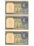 Extreme Rare 1 Rupee 1940 Year British India 786786 , 000786 and 786000 UNC 3 Notes Set Signed By C E Jones