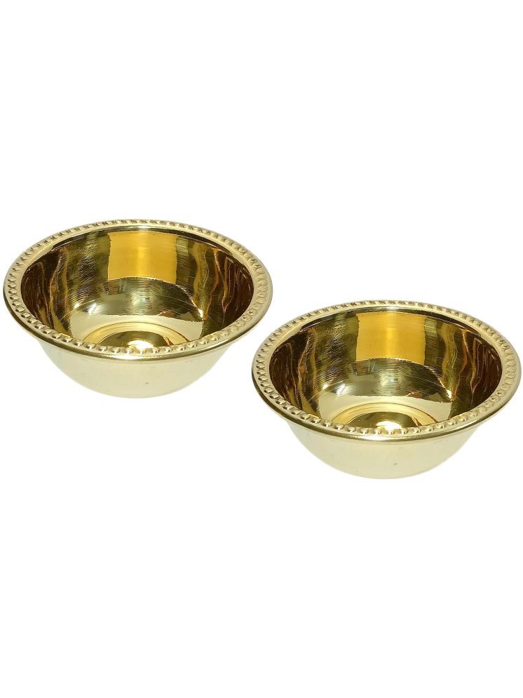     			A & H ENTERPRISES Hand Made Medium Plain Katori Brass Plain Cereal Bowl 9 cm ( Set of 2 ) Brass