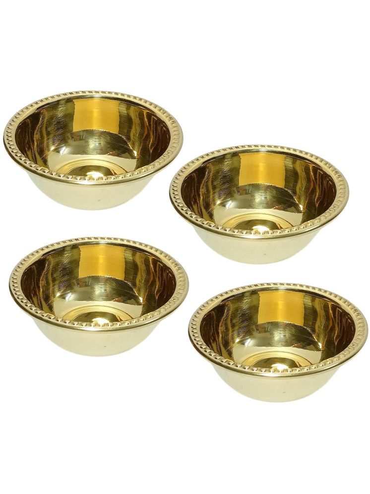     			A & H ENTERPRISES Hand Made Medium Plain Katori Brass Plain Cereal Bowl 9 cm ( Set of 4 ) Brass